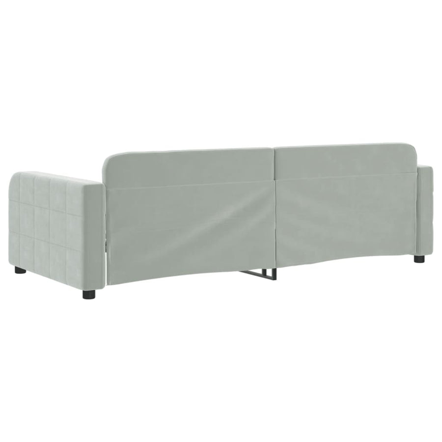 Slaapbank 90x200 cm fluweel lichtgrijs 90 x 200 cm Lichtgrijs zonder matras