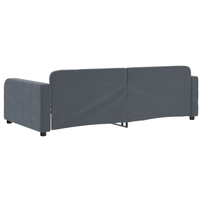 Slaapbank 90x200 cm fluweel donkergrijs