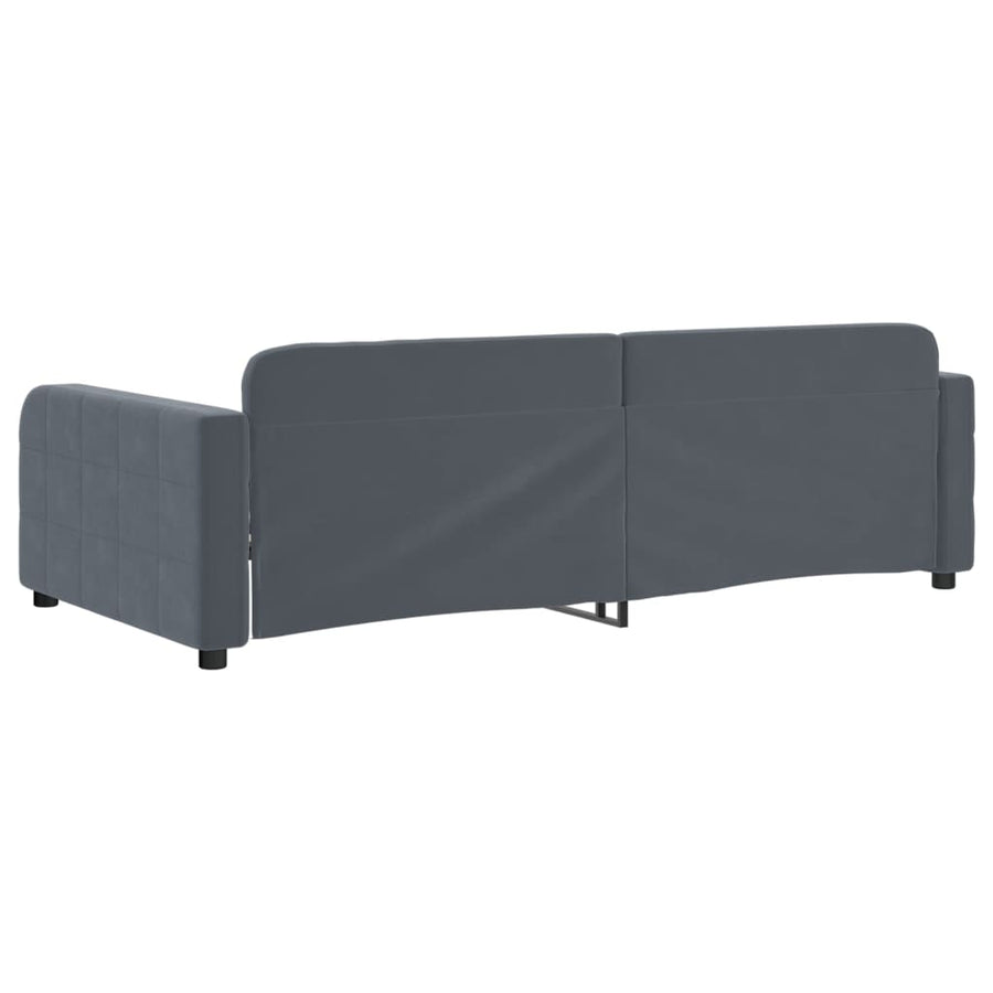 Slaapbank 90x200 cm fluweel donkergrijs