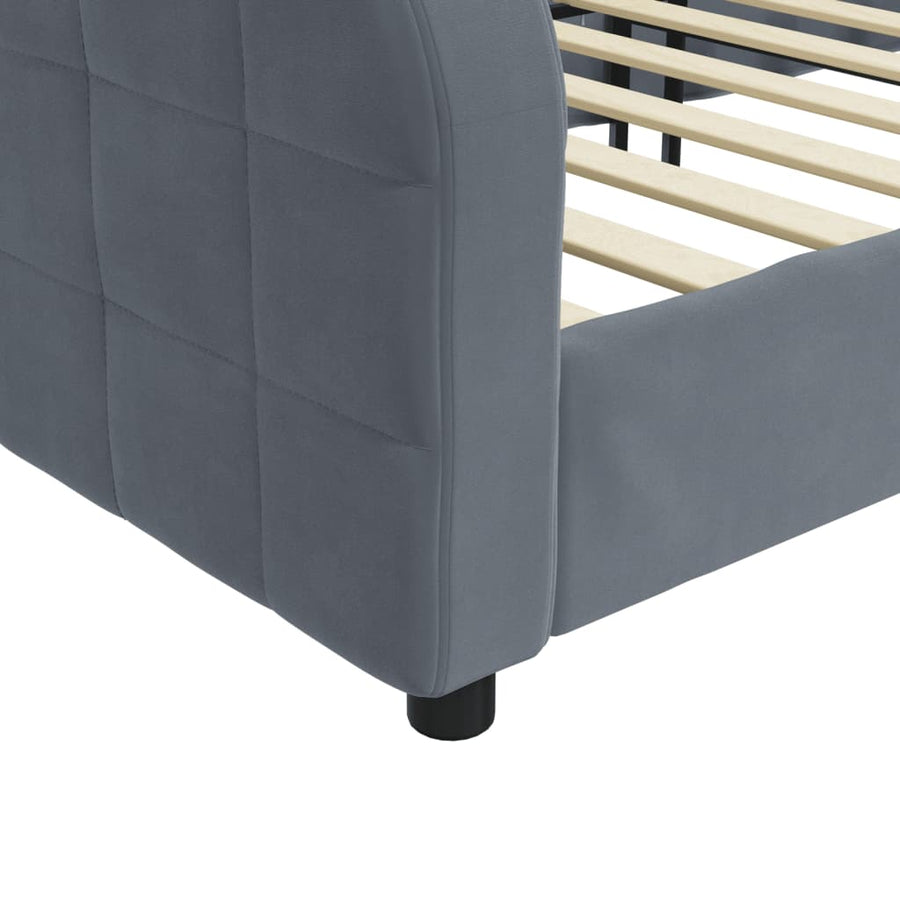 Slaapbank 90x200 cm fluweel donkergrijs