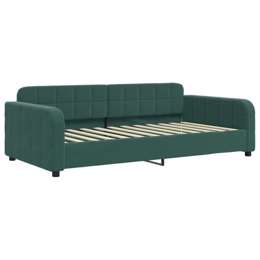 Slaapbank 90x200 cm fluweel donkergroen 90 x 200 cm Donkergroen