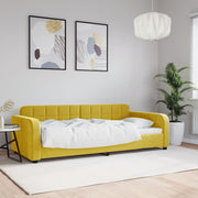 Slaapbank 90x200 cm fluweel geel