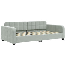 Slaapbank 100x200 cm fluweel lichtgrijs 100 x 200 cm Lichtgrijs zonder matras