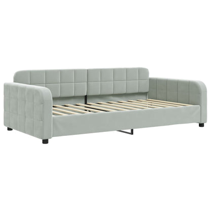 Slaapbank 100x200 cm fluweel lichtgrijs 100 x 200 cm Lichtgrijs zonder matras