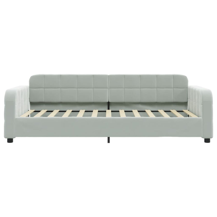 Slaapbank 100x200 cm fluweel lichtgrijs 100 x 200 cm Lichtgrijs zonder matras