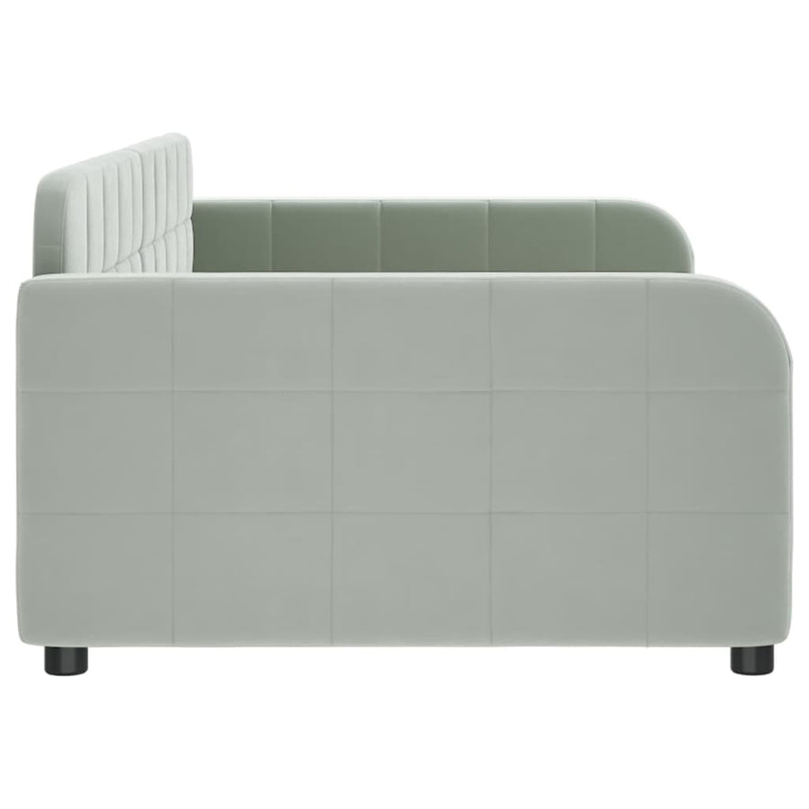 Slaapbank 100x200 cm fluweel lichtgrijs 100 x 200 cm Lichtgrijs zonder matras
