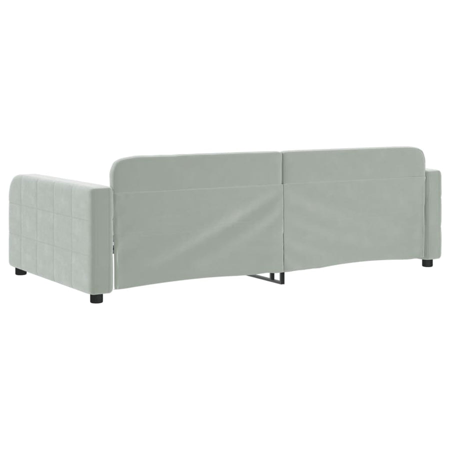 Slaapbank 100x200 cm fluweel lichtgrijs 100 x 200 cm Lichtgrijs zonder matras