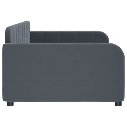 Slaapbank 100x200 cm fluweel donkergrijs