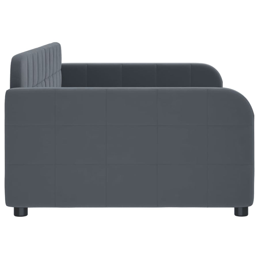 Slaapbank 100x200 cm fluweel donkergrijs
