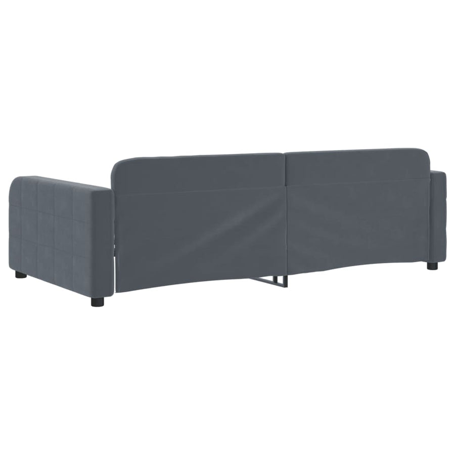 Slaapbank 100x200 cm fluweel donkergrijs