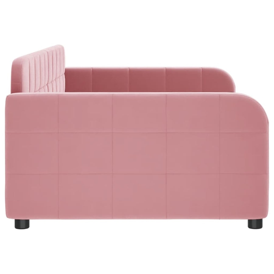 Slaapbank 100x200 cm fluweel roze 100 x 200 cm Roze