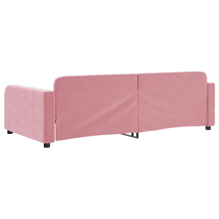 Slaapbank 100x200 cm fluweel roze 100 x 200 cm Roze