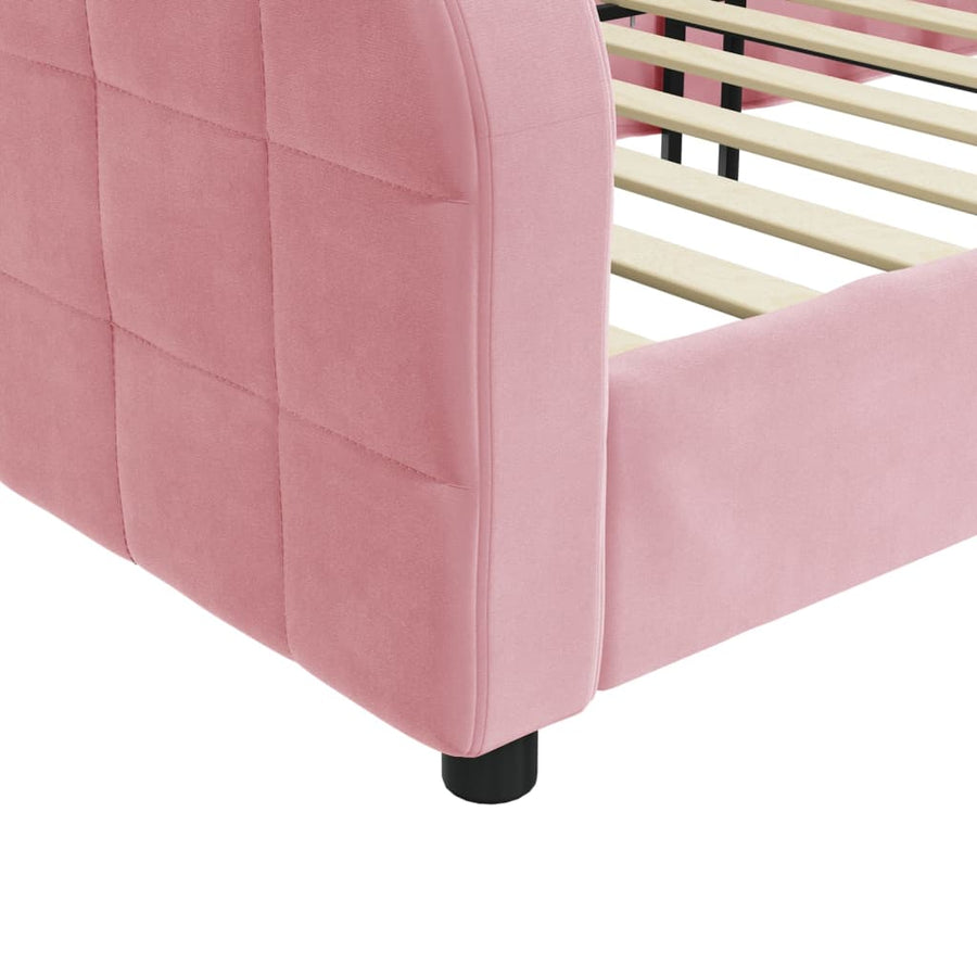 Slaapbank 100x200 cm fluweel roze 100 x 200 cm Roze