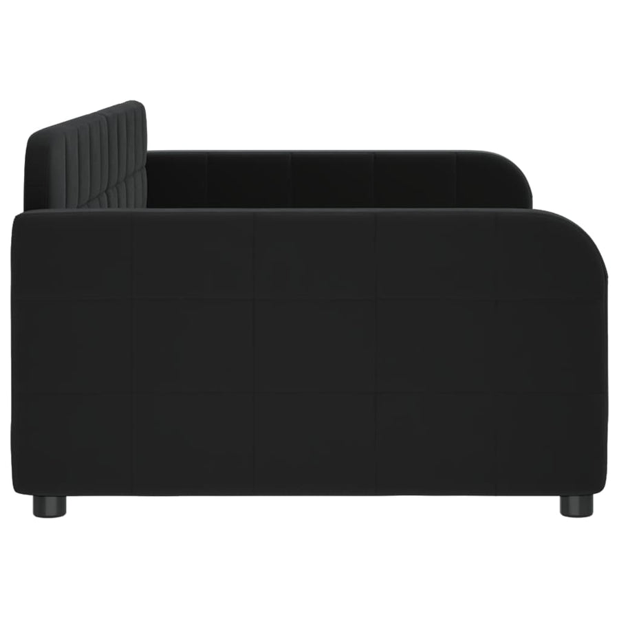 Slaapbank 100x200 cm fluweel zwart 100 x 200 cm Zwart