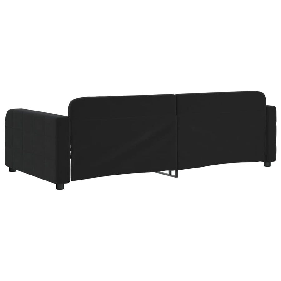 Slaapbank 100x200 cm fluweel zwart 100 x 200 cm Zwart