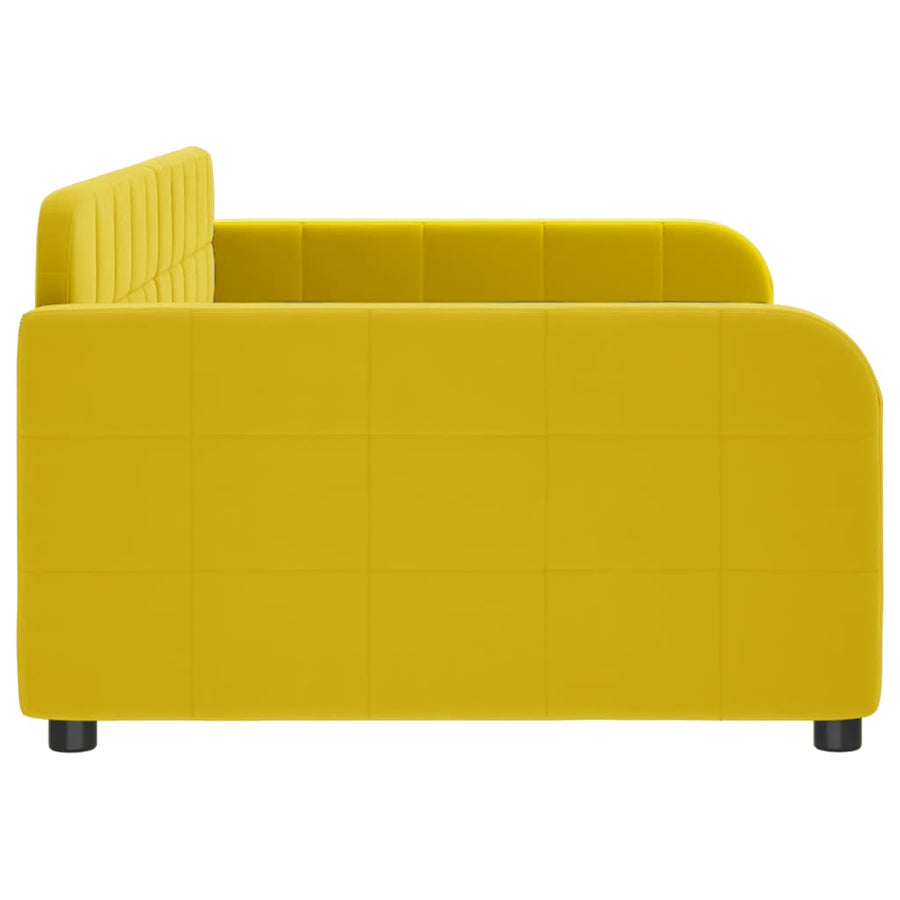 Slaapbank 100x200 cm fluweel geel 100 x 200 cm Geel zonder matras