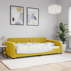 Slaapbank 100x200 cm geel fluweel