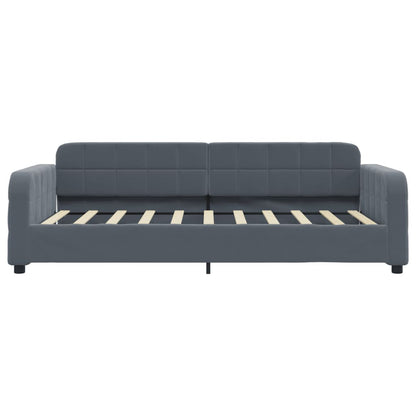 Slaapbank Fluweel 90 x 190 cm Donkergrijs