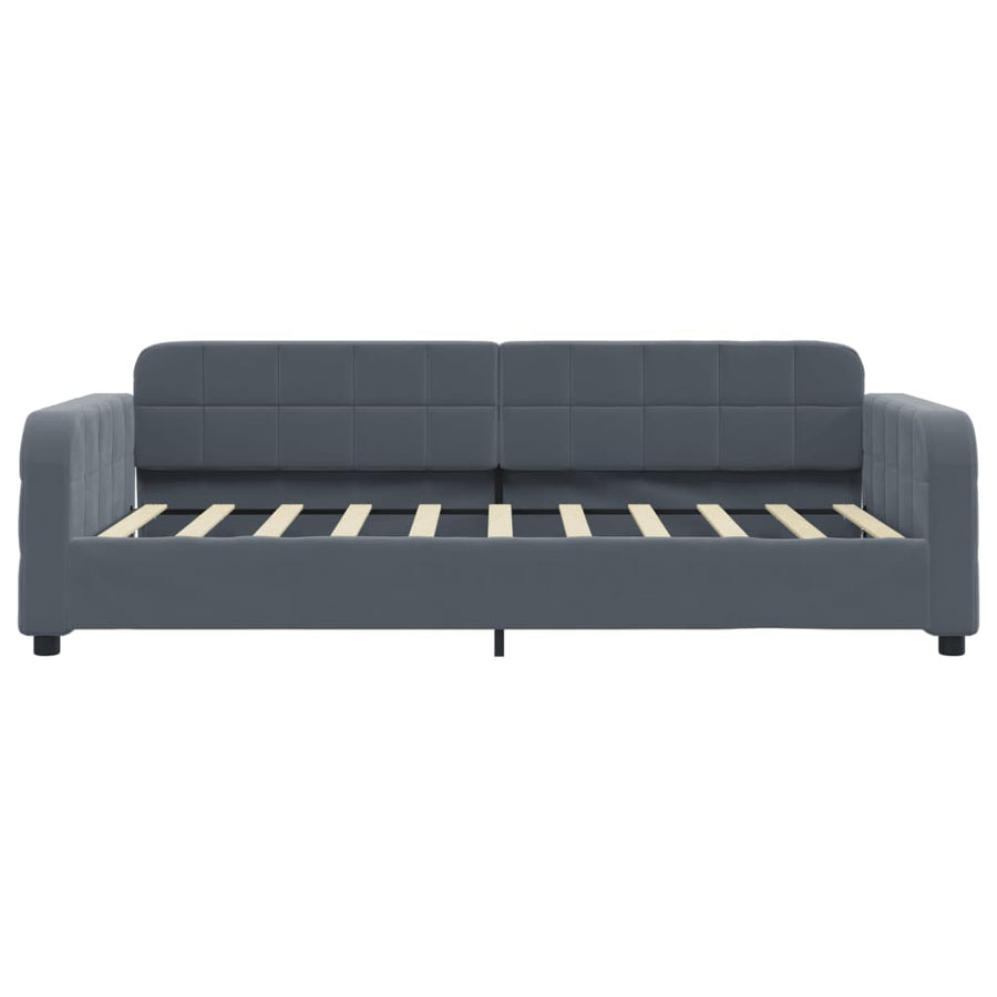 Slaapbank Fluweel 90 x 190 cm Donkergrijs