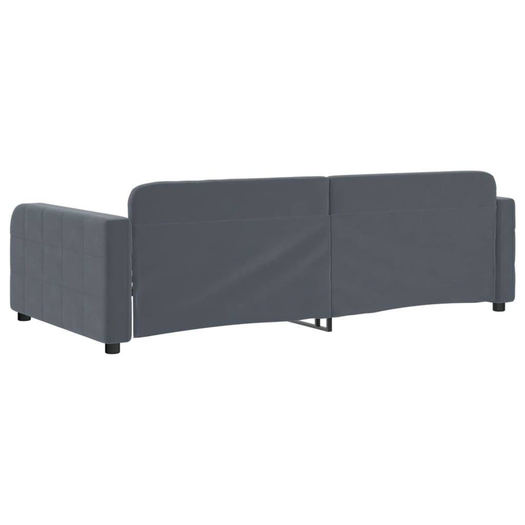 Slaapbank Fluweel 90 x 190 cm Donkergrijs
