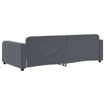 Slaapbank Fluweel 90 x 190 cm Donkergrijs