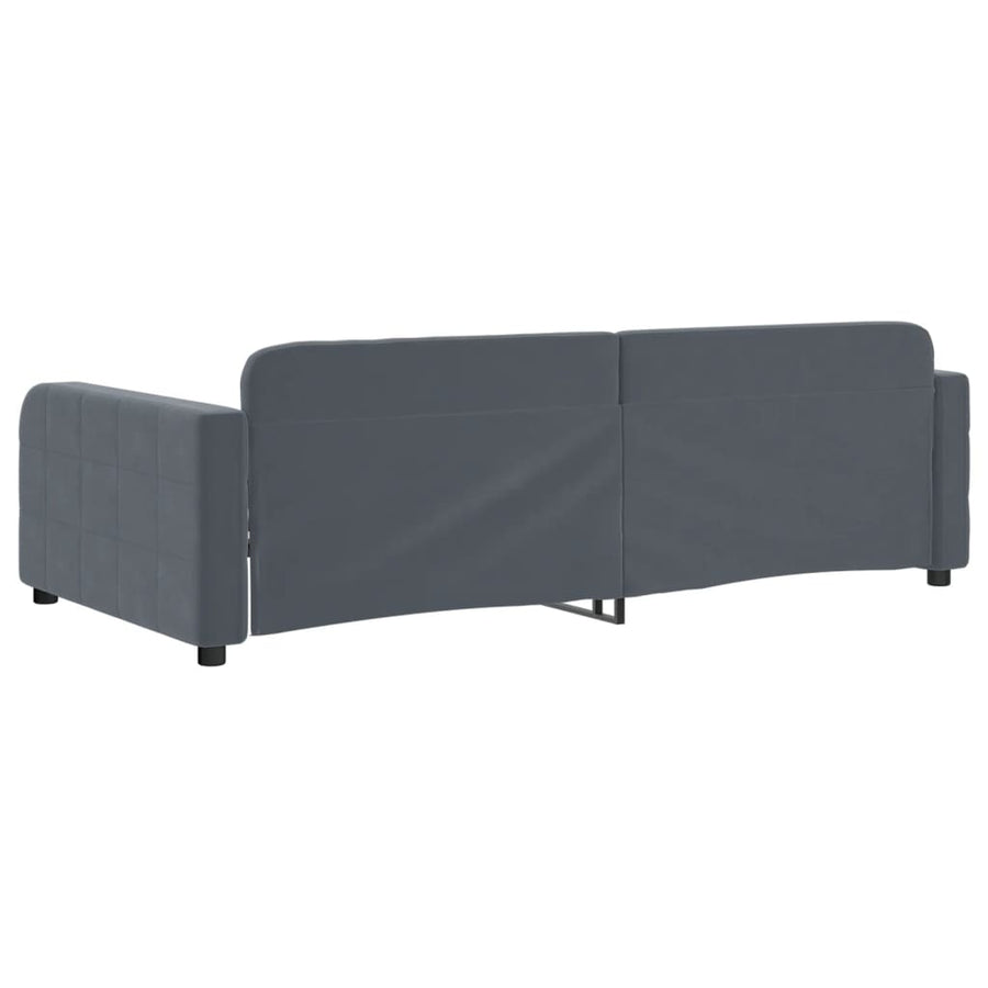 Slaapbank Fluweel 90 x 190 cm Donkergrijs