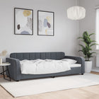 Sofa bed 90x190 cm velvet dark grey