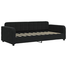 Slaapbank 90x190 cm fluweel zwart 90 x 190 cm Zwart zonder matras