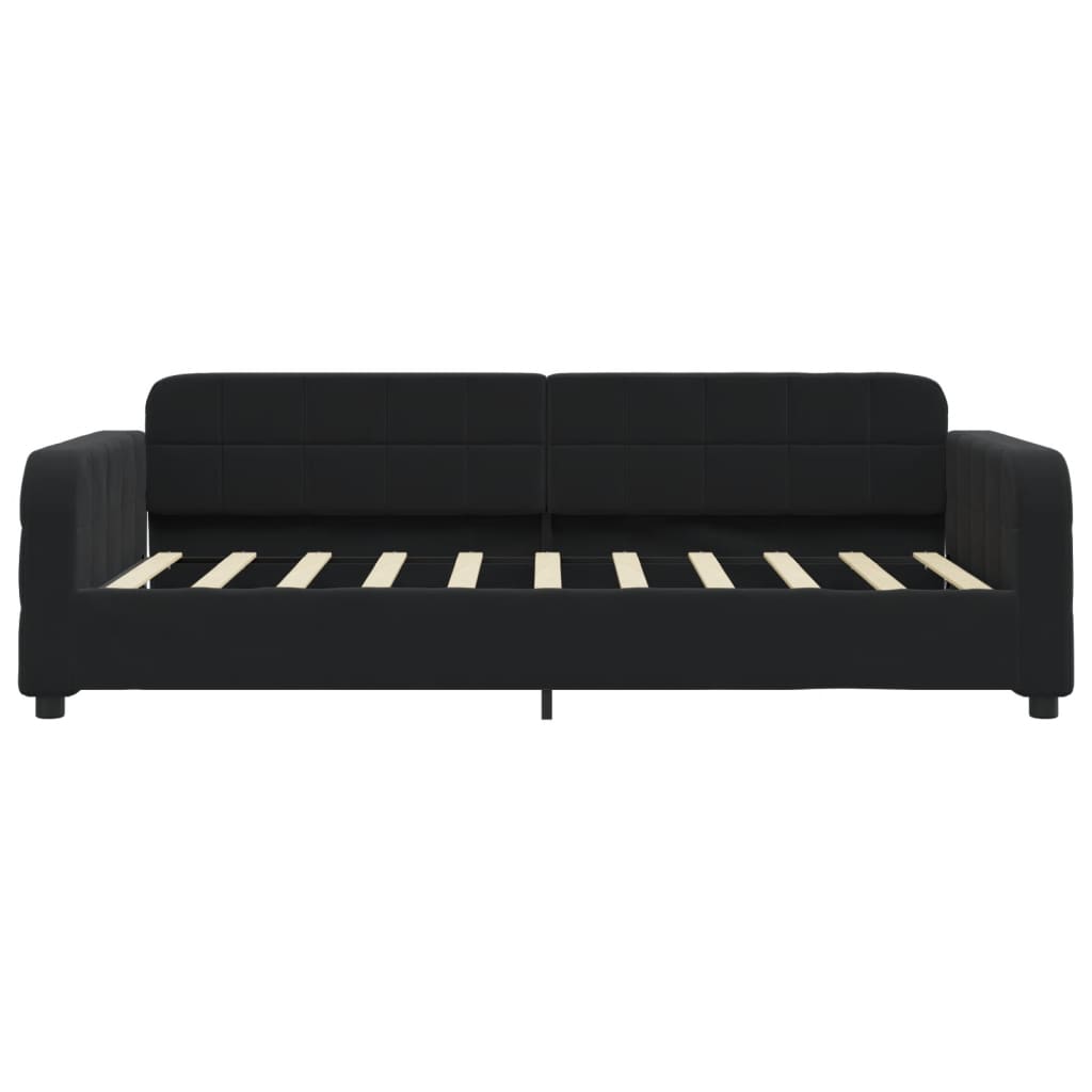 Slaapbank 90x190 cm fluweel zwart 90 x 190 cm Zwart zonder matras