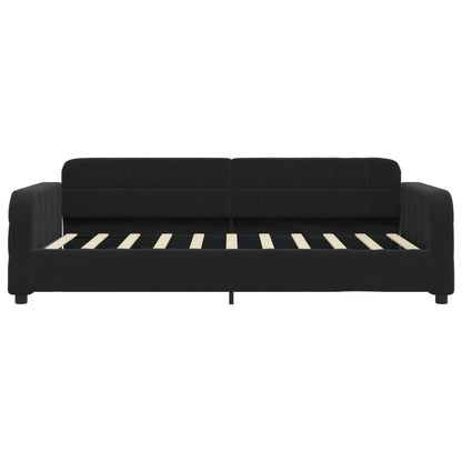 Slaapbank 90x190 cm fluweel zwart 90 x 190 cm Zwart zonder matras