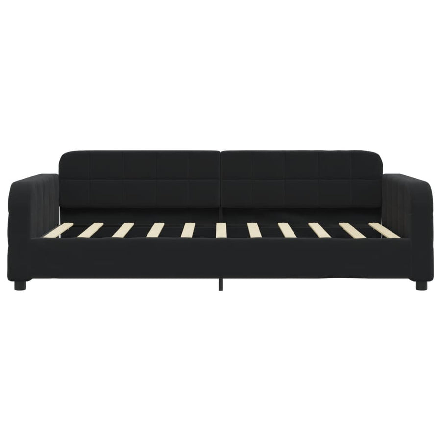 Slaapbank 90x190 cm fluweel zwart 90 x 190 cm Zwart zonder matras