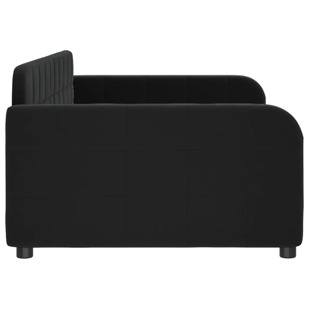 Slaapbank 90x190 cm fluweel zwart 90 x 190 cm Zwart zonder matras
