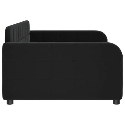 Slaapbank 90x190 cm fluweel zwart 90 x 190 cm Zwart zonder matras