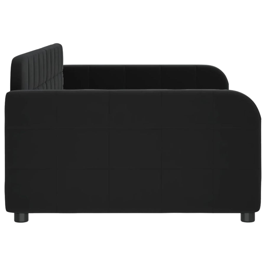 Slaapbank 90x190 cm fluweel zwart 90 x 190 cm Zwart zonder matras