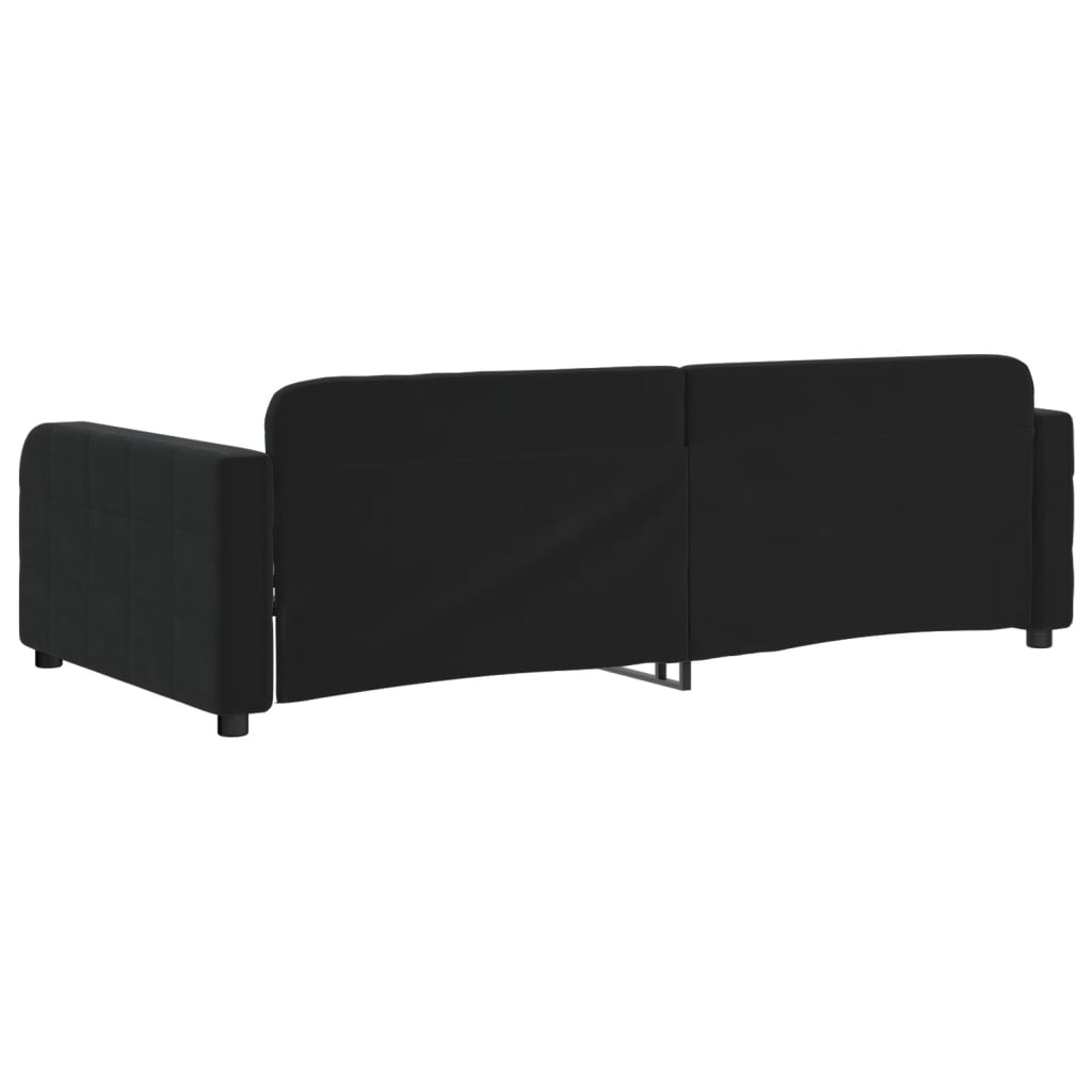 Slaapbank 90x190 cm fluweel zwart 90 x 190 cm Zwart zonder matras