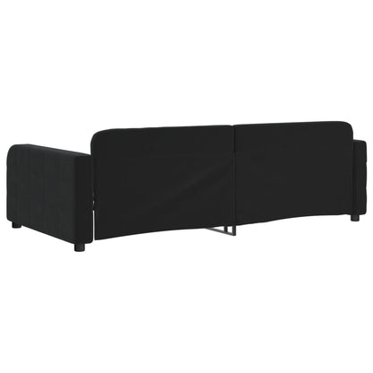 Slaapbank 90x190 cm fluweel zwart 90 x 190 cm Zwart zonder matras