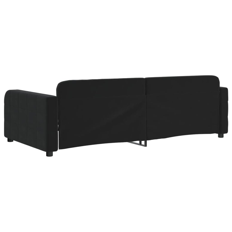 Slaapbank 90x190 cm fluweel zwart 90 x 190 cm Zwart zonder matras