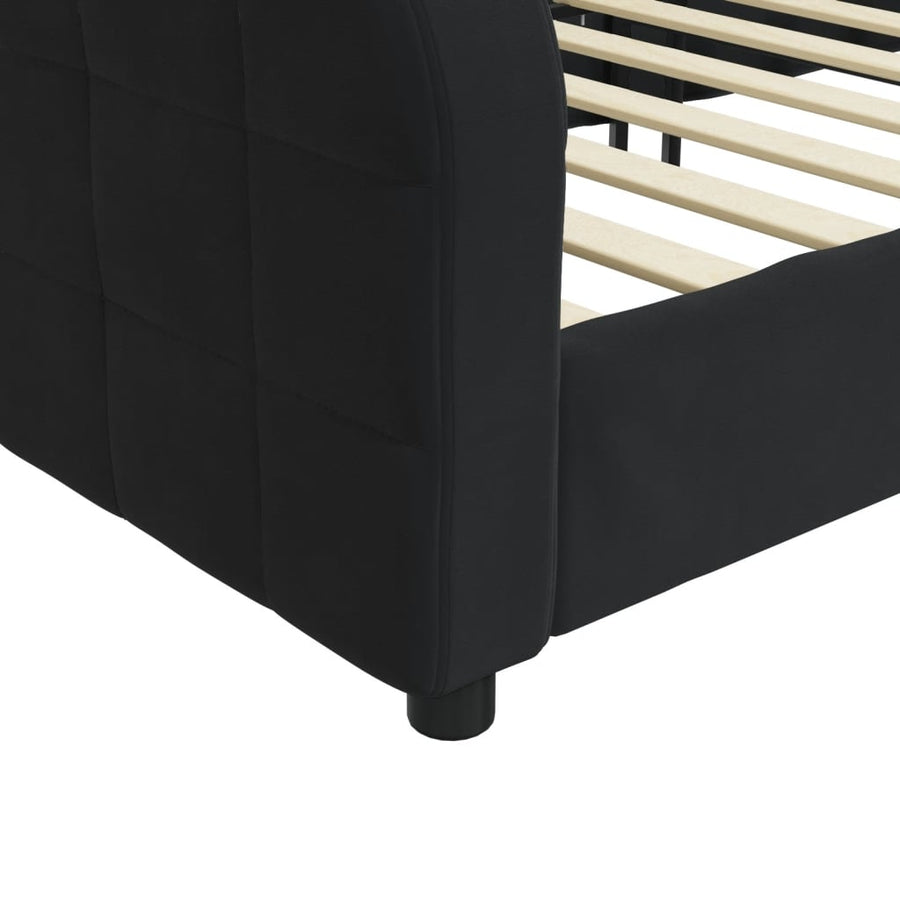 Slaapbank 90x190 cm fluweel zwart 90 x 190 cm Zwart zonder matras