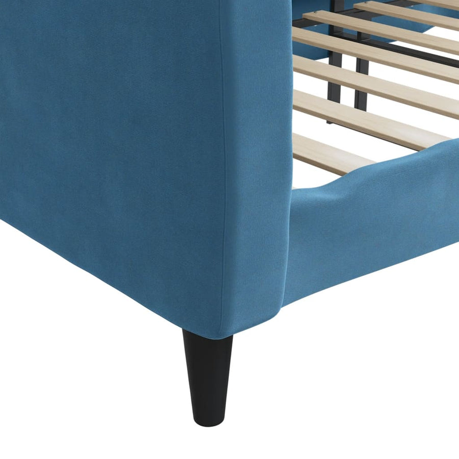 Slaapbank Fluweel 80x200 cm Blauw zonder matras