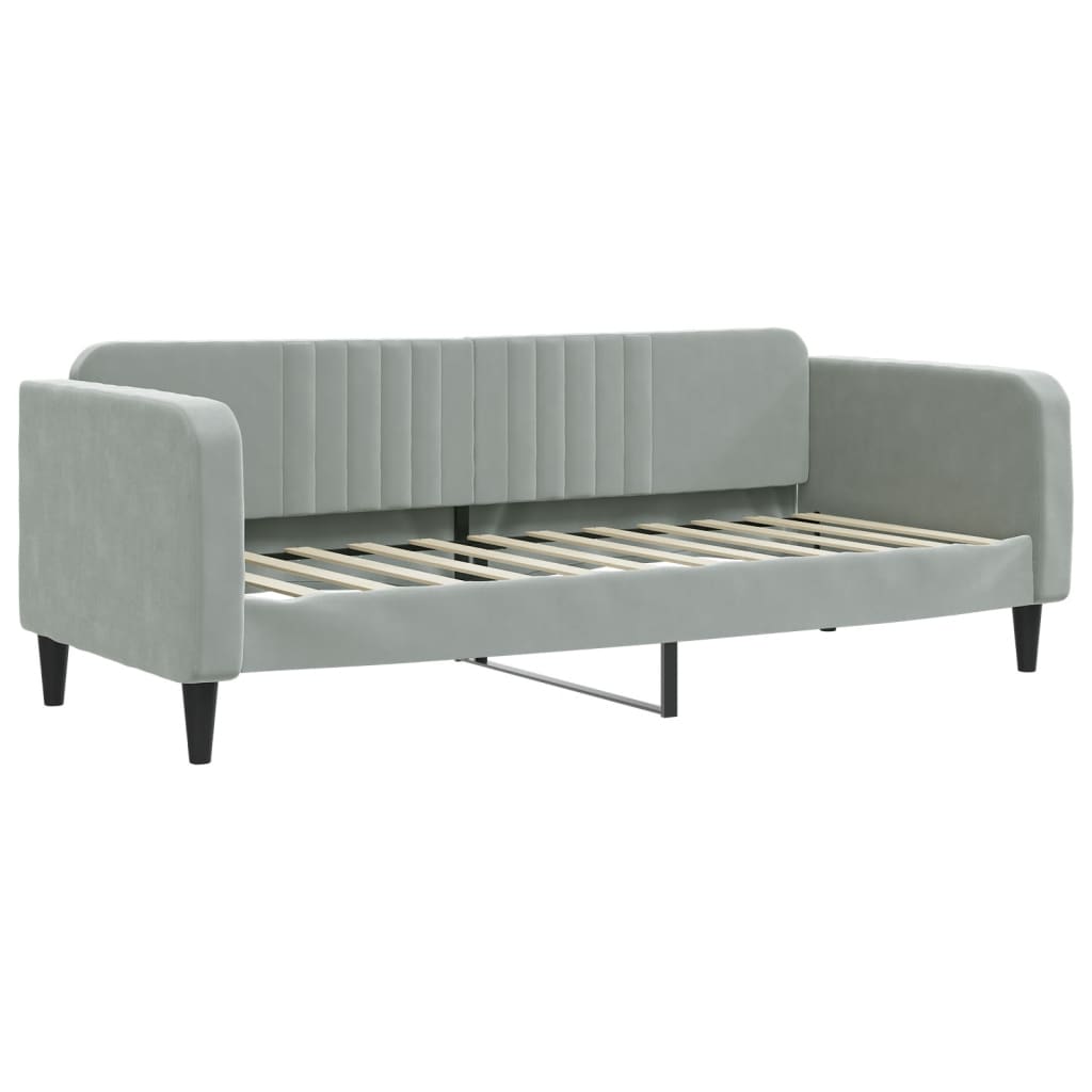 Slaapbank Fluweel 80x200 cm Lichtgrijs zonder matras