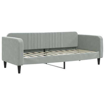 Slaapbank Fluweel 80x200 cm Lichtgrijs zonder matras