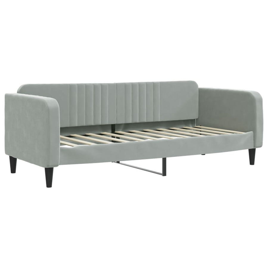 Slaapbank Fluweel 80x200 cm Lichtgrijs zonder matras