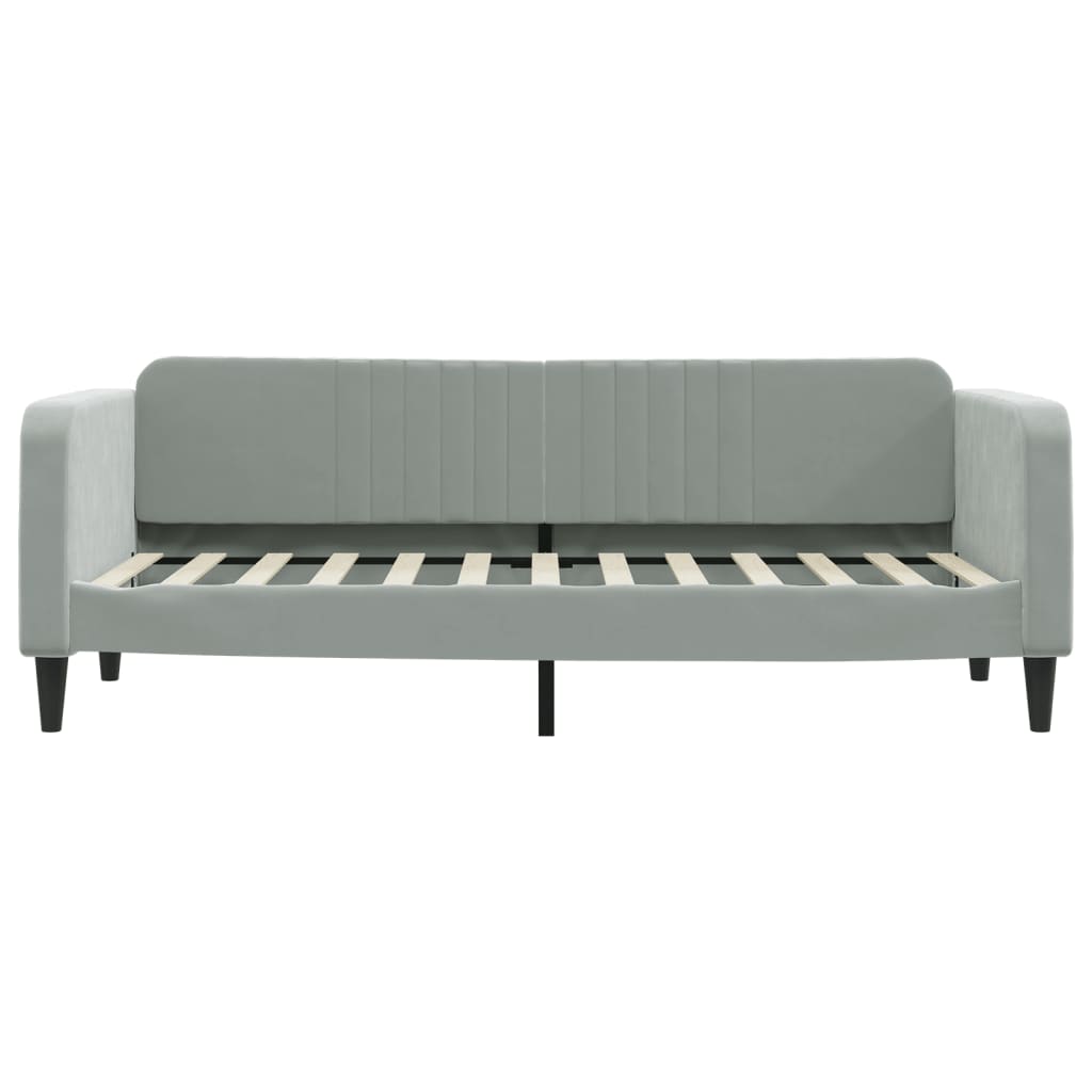 Slaapbank Fluweel 80x200 cm Lichtgrijs zonder matras