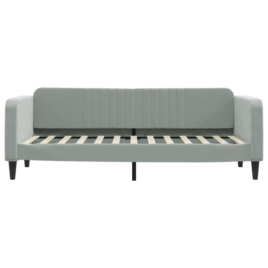 Slaapbank Fluweel 80x200 cm Lichtgrijs zonder matras