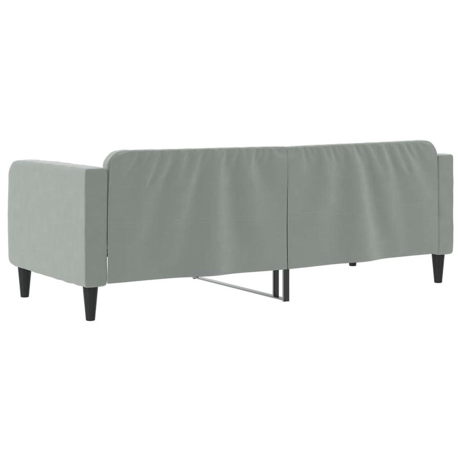 Slaapbank Fluweel 80x200 cm Lichtgrijs zonder matras