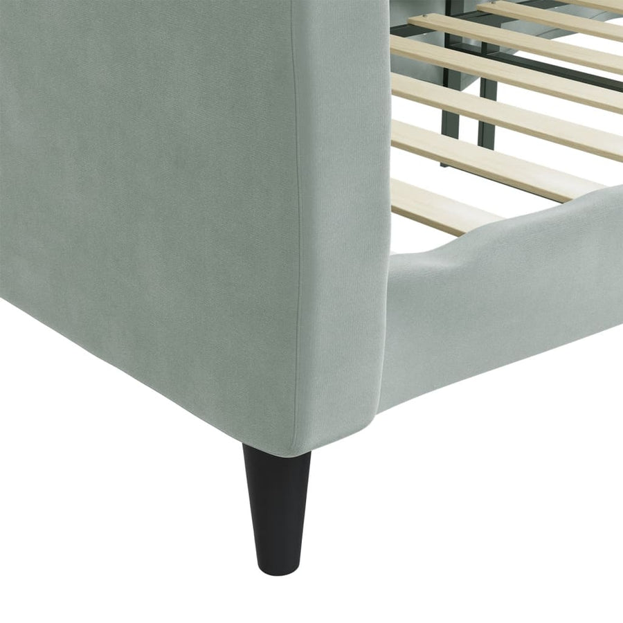Slaapbank Fluweel 80x200 cm Lichtgrijs zonder matras