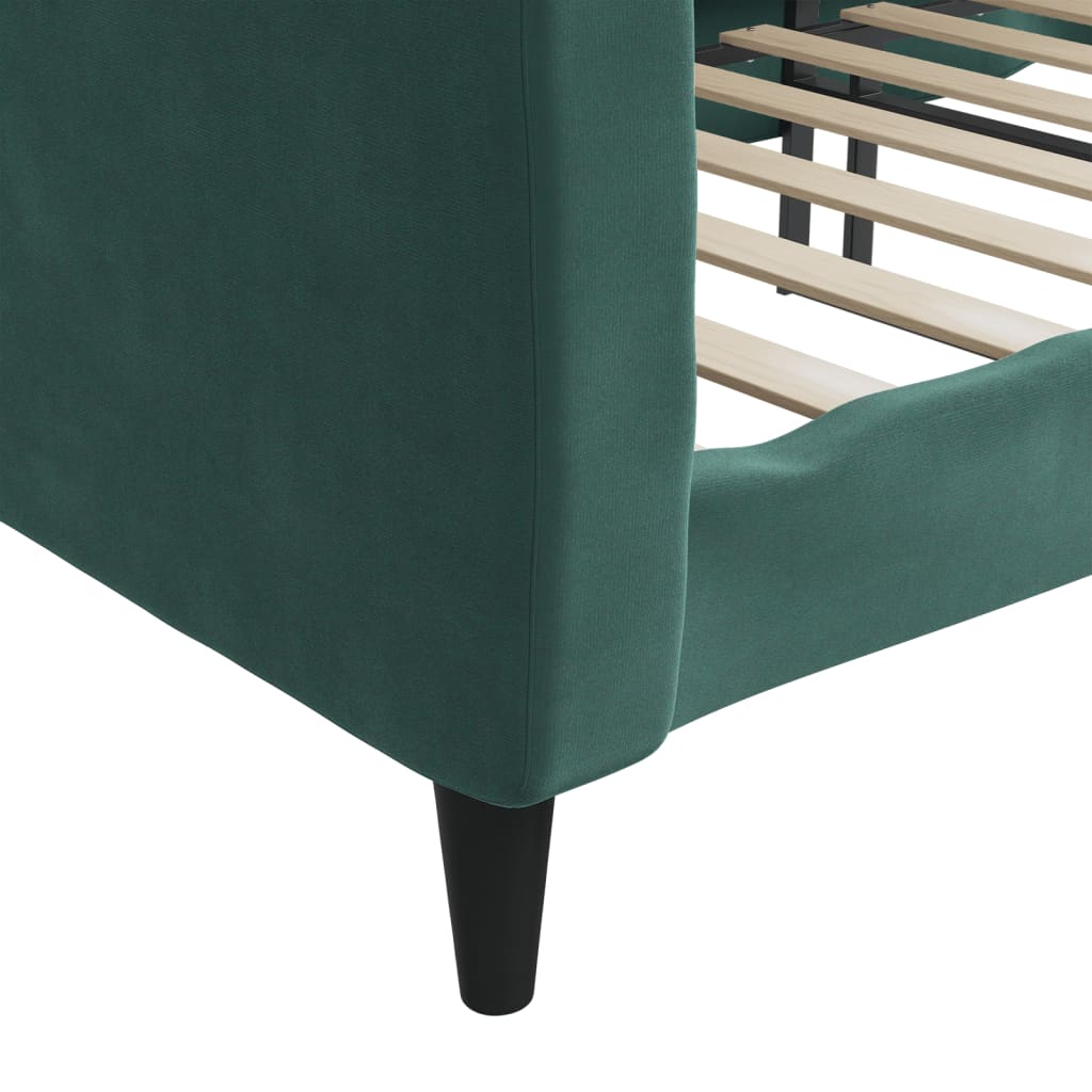 Slaapbank Fluweel 80x200 cm Donkergroen zonder matras