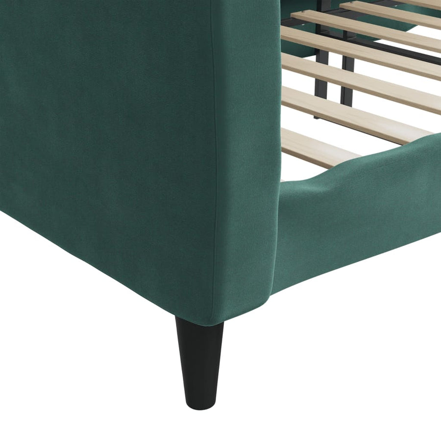 Slaapbank Fluweel 80x200 cm Donkergroen zonder matras