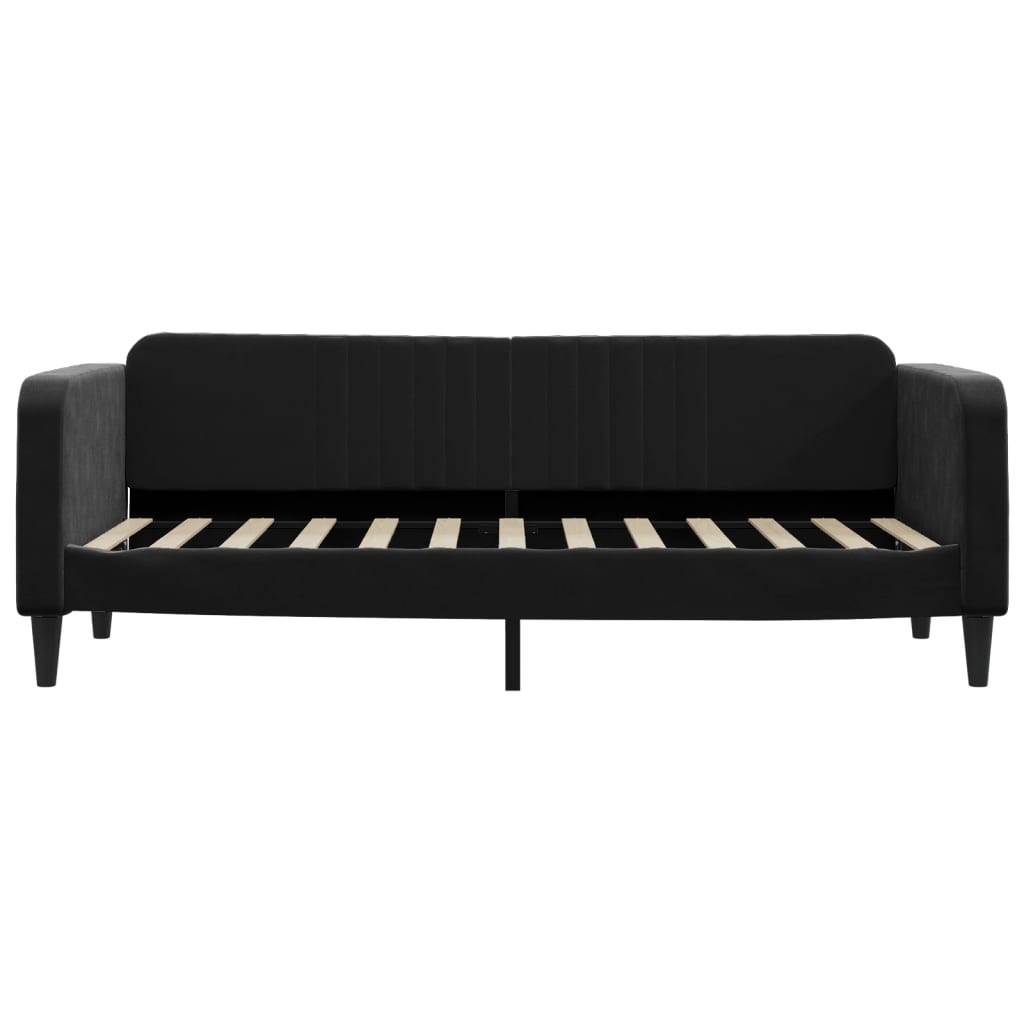 Slaapbank Fluweel 80x200 cm Zwart zonder matras