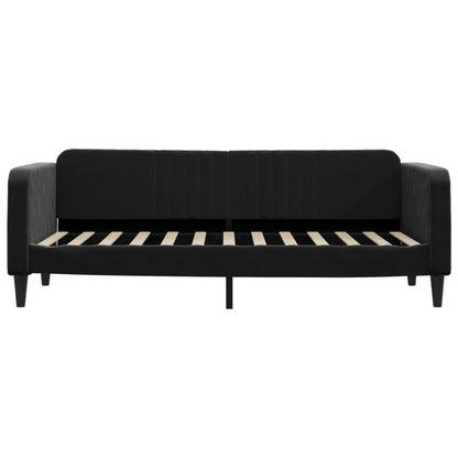 Slaapbank Fluweel 80x200 cm Zwart zonder matras